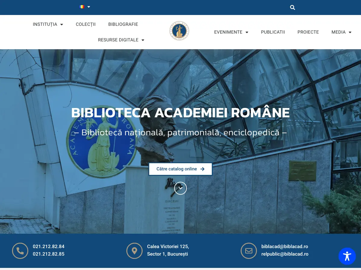 Biblioteca Academiei Române's website