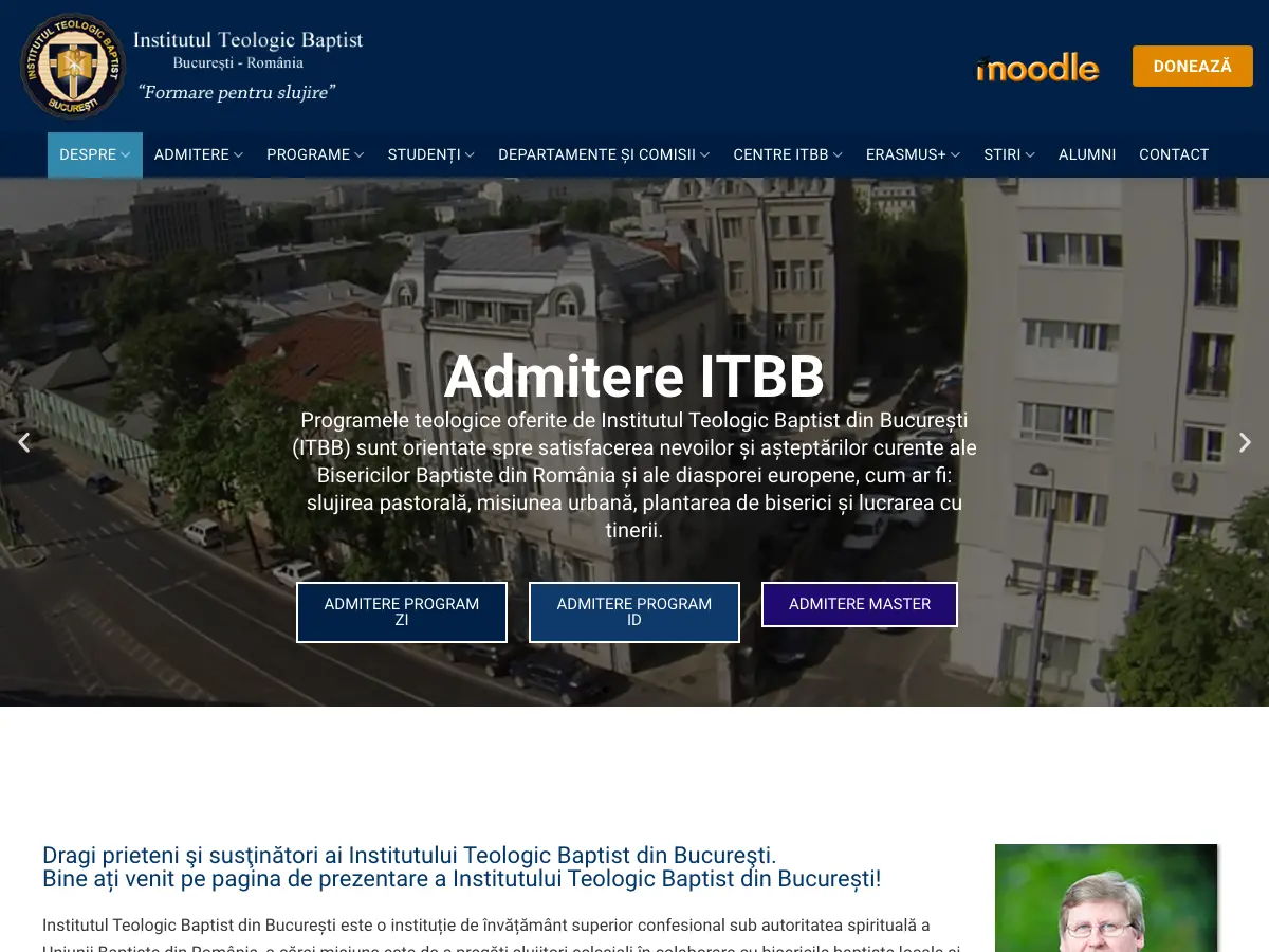Biblioteca Institutului Teologic Baptist Bucuresti's website
