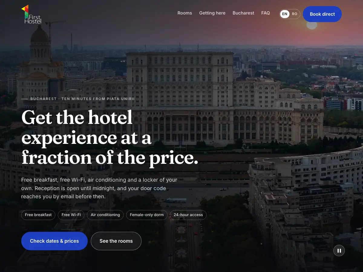 First Hostel's website