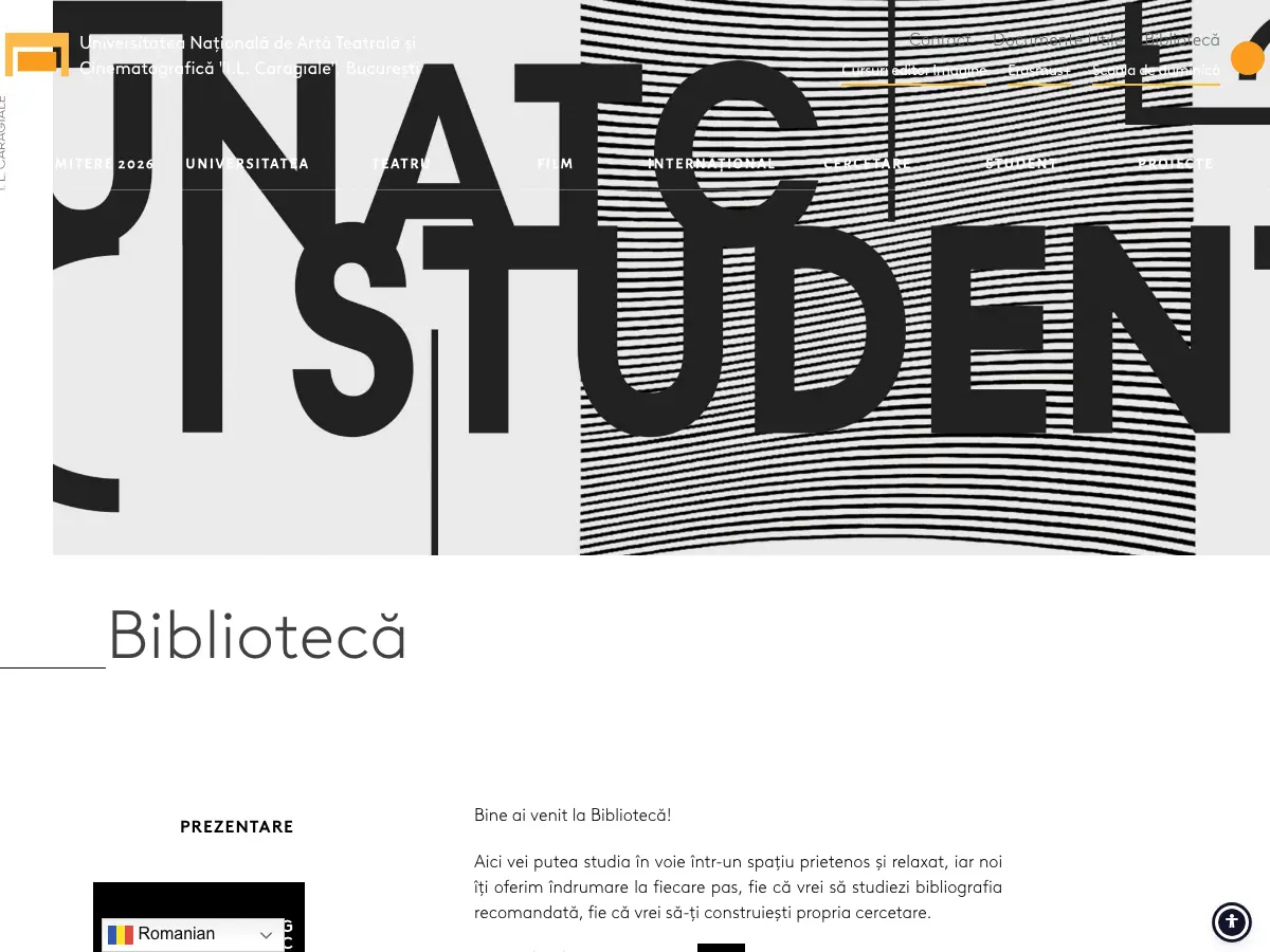 Biblioteca UNATC's website