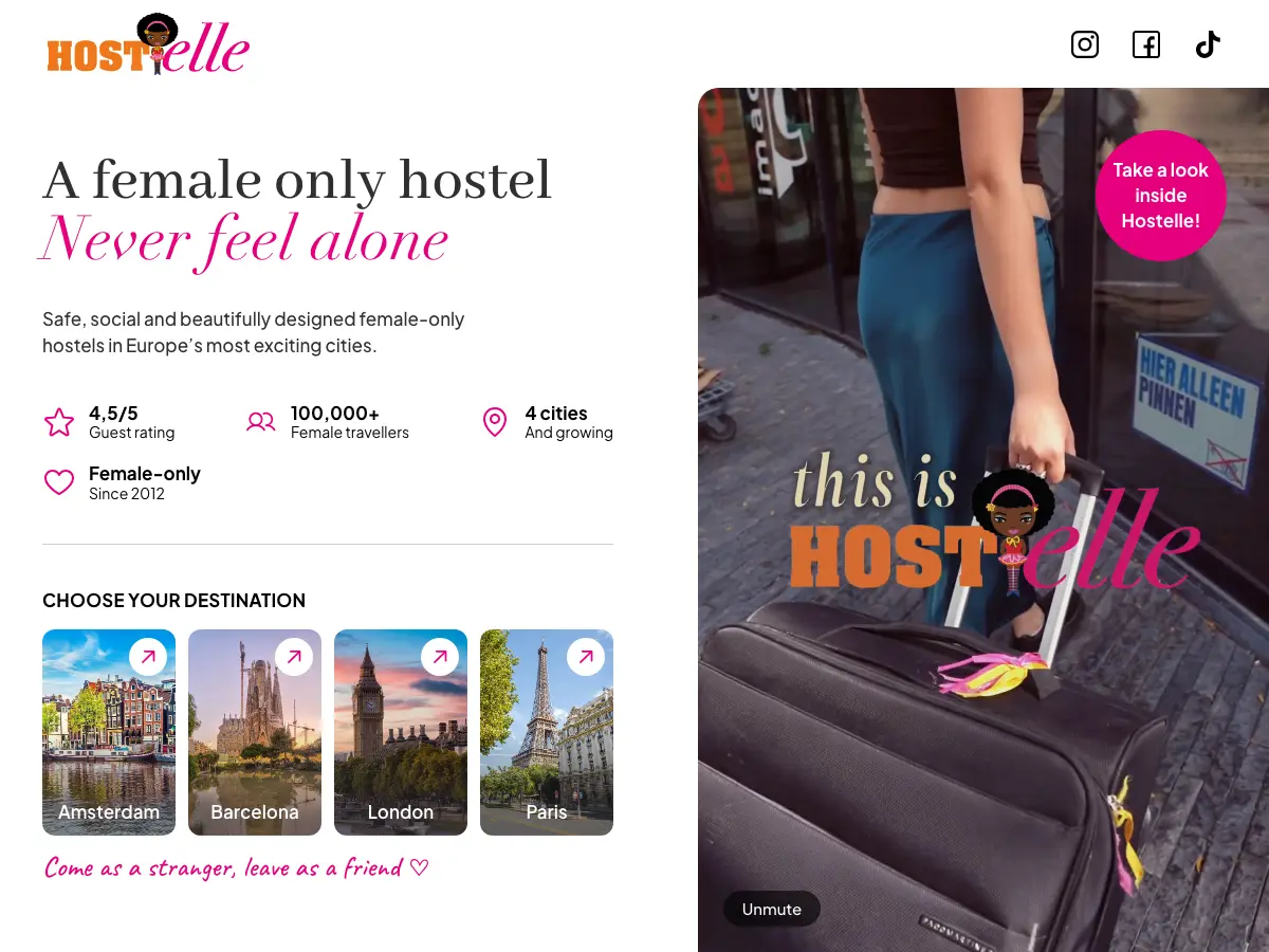 Hostelle's website