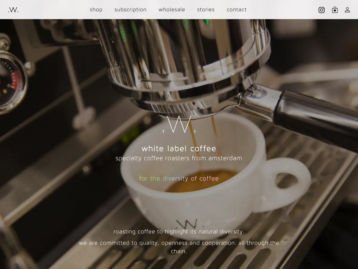 White Label Coffee's website