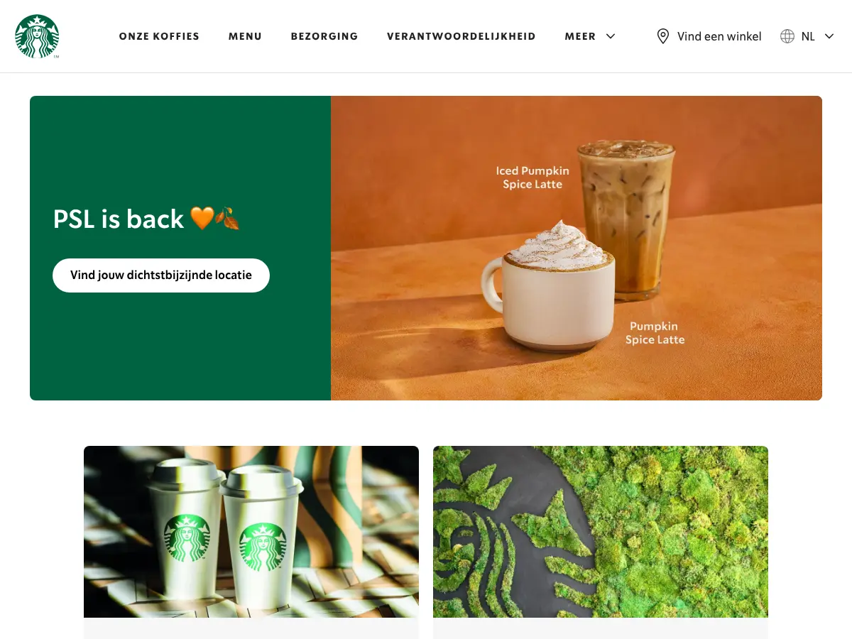 Starbucks's website