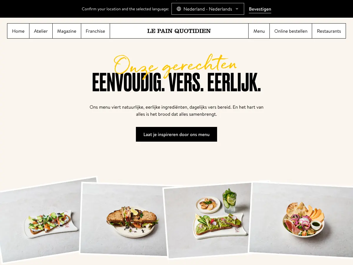 Le Pain Quotidien's website