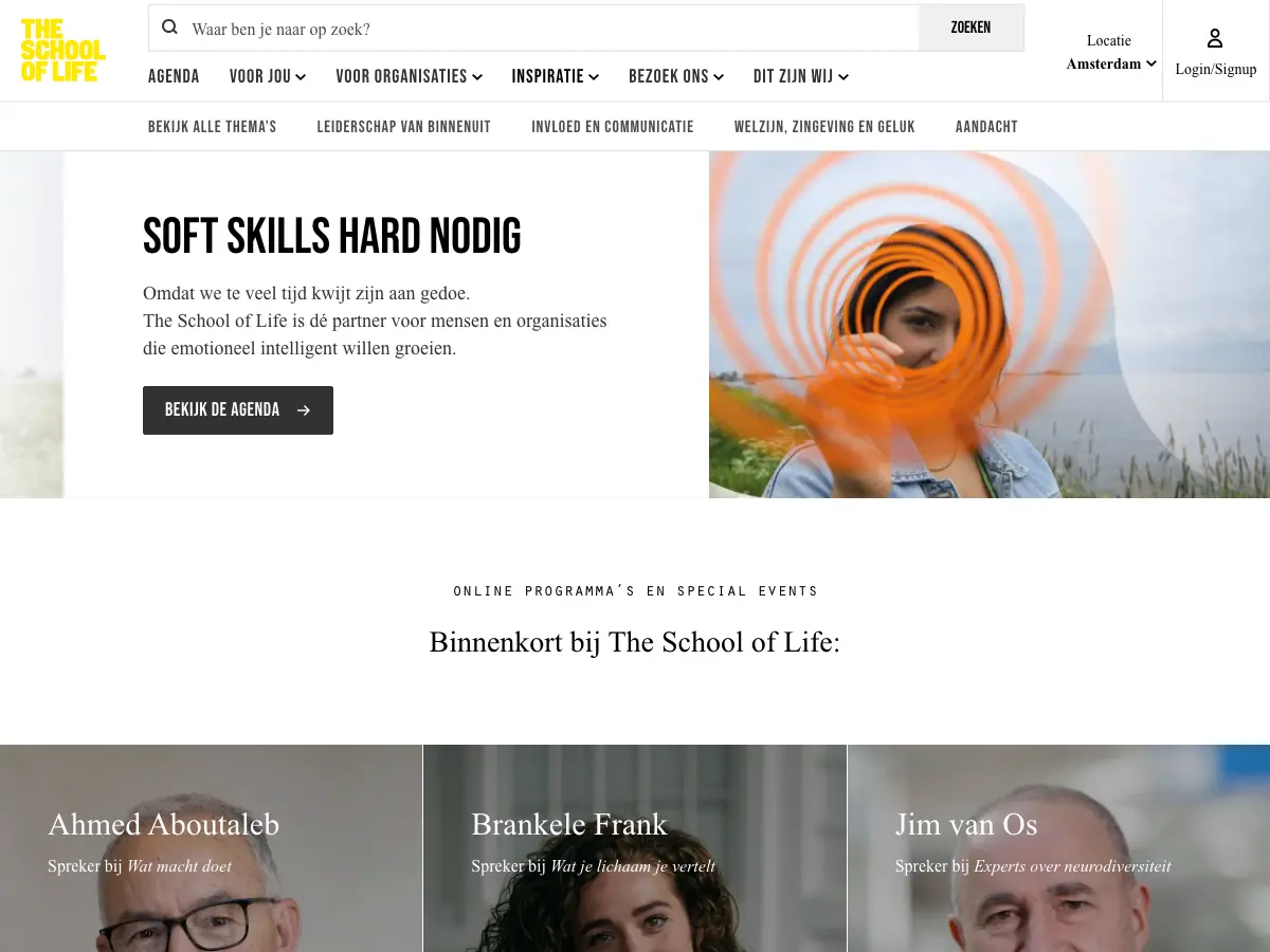 The School Of Life Amsterdam's website
