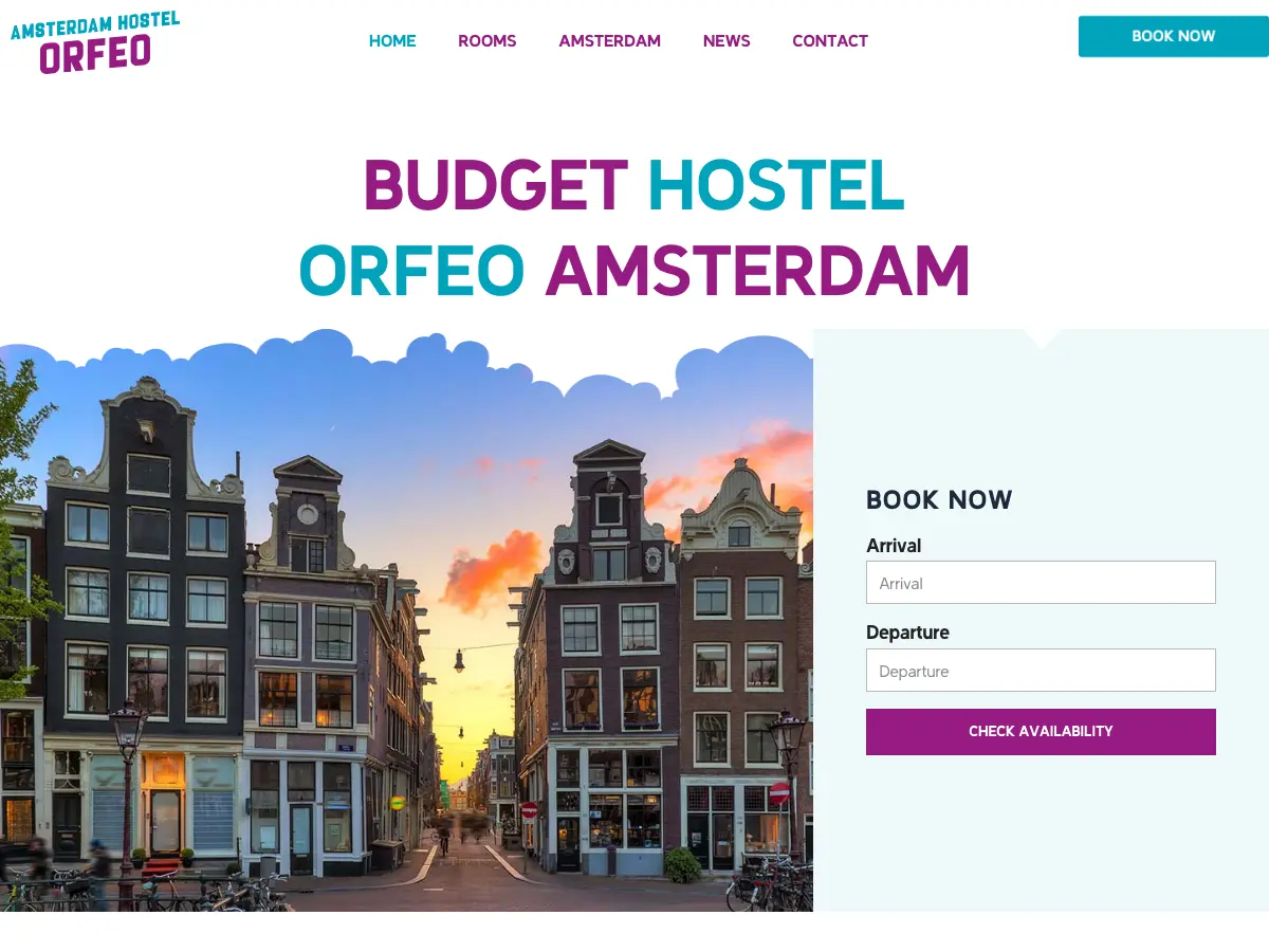 Amsterdam Hostel Orfeo's website