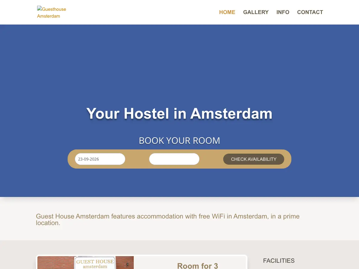 Guest House Amsterdam B.V.'s website