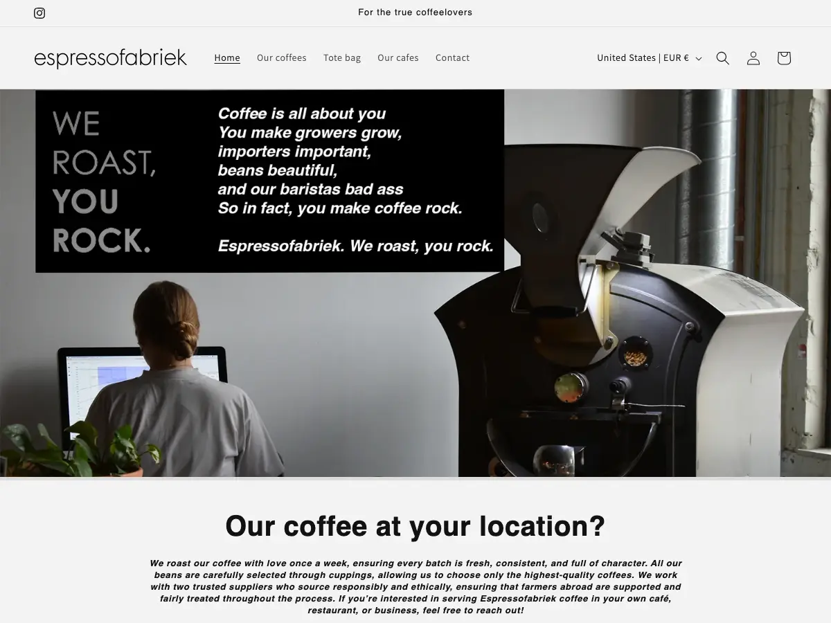 Espressofabriek's website