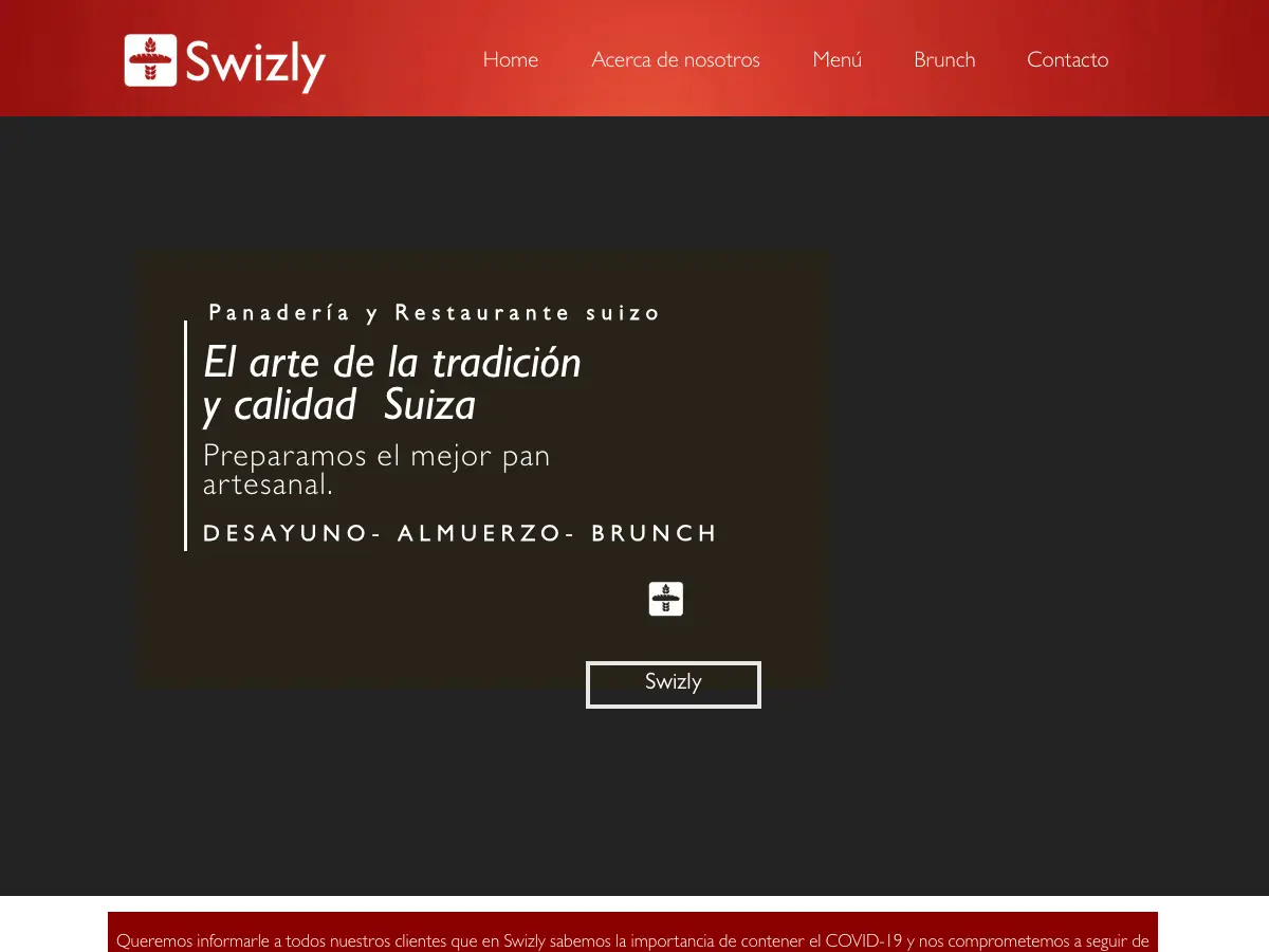 Swizly Panadería Artesanal Suiza's website