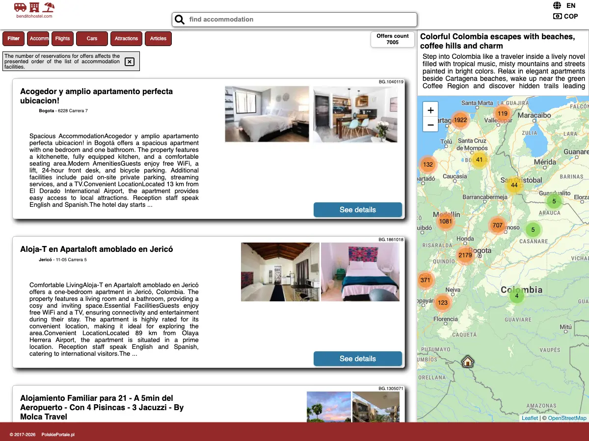 Hostel Bendito's website
