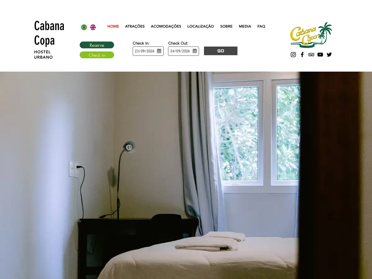 CabanaCopa Hostel's website