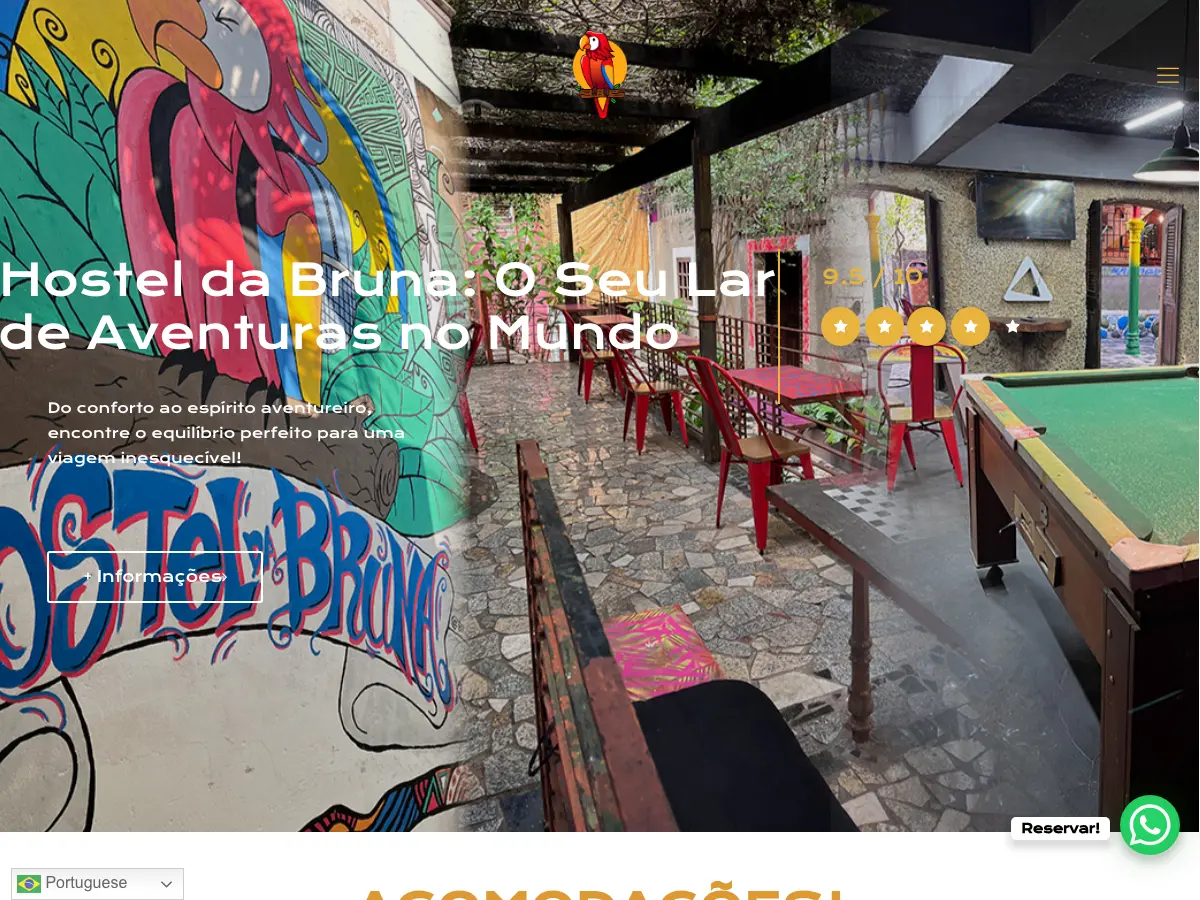 Hostel & Bar da Bruna's website