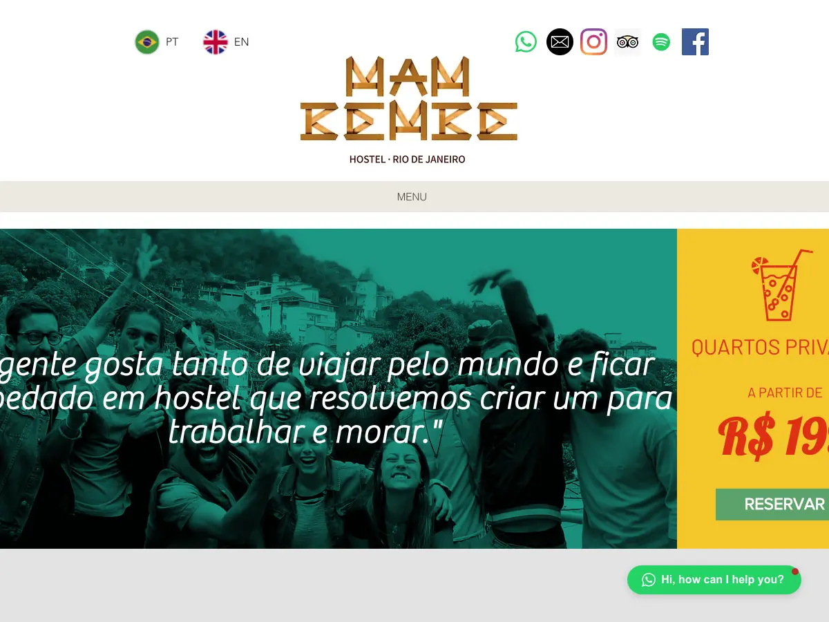 Mambembe Hostel's website