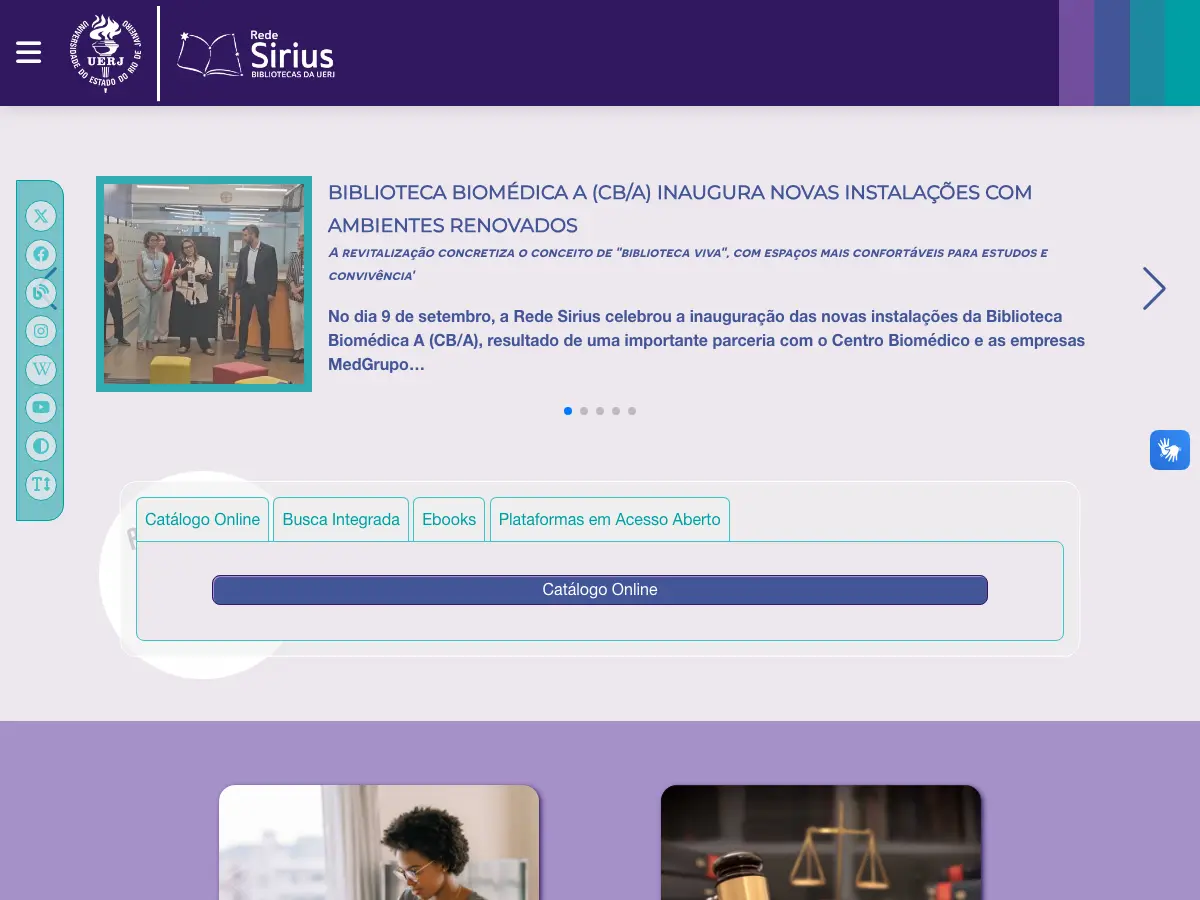 Rede Sirius - Rede de Bibliotecas UERJ's website