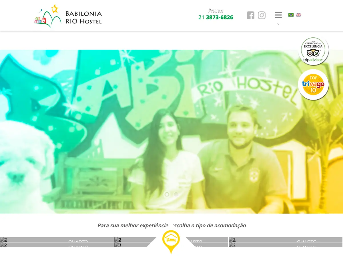 Babilonia Rio Hostel's website