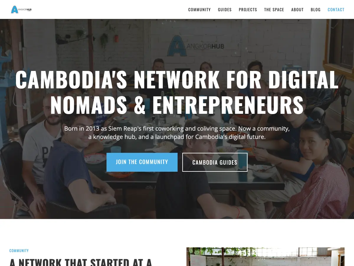 AngkorHUB - Coworking & Café's website
