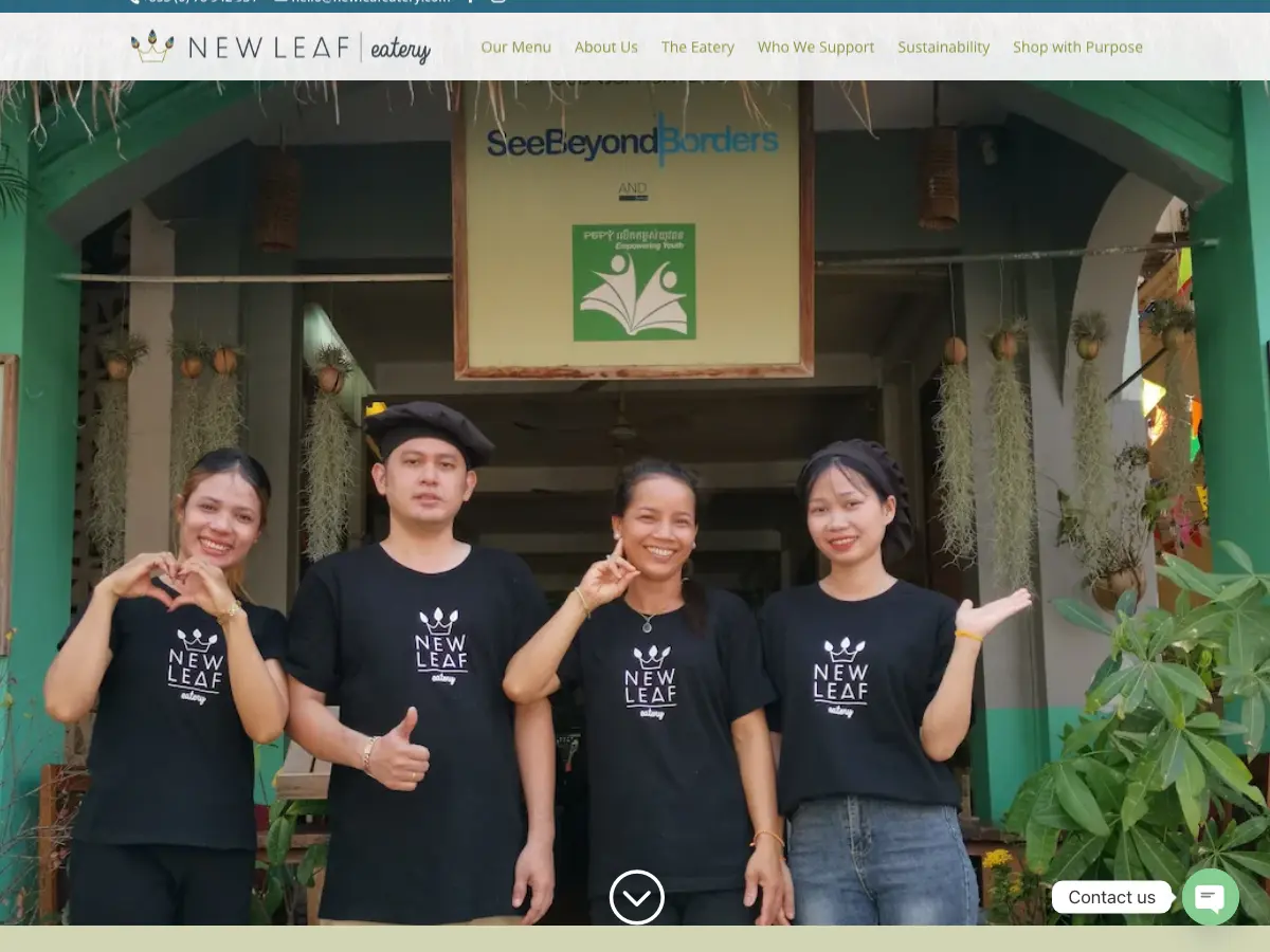 New Leaf Eatery's website