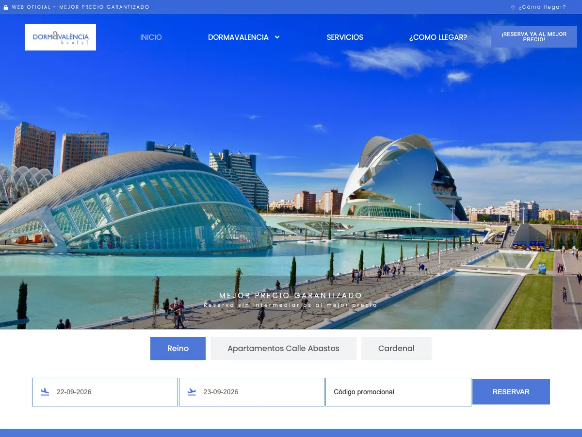 Dormavalencia Hostel Regne's website