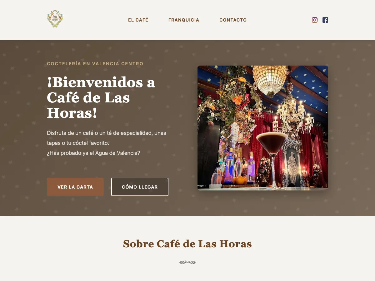 Cafe de las Horas's website