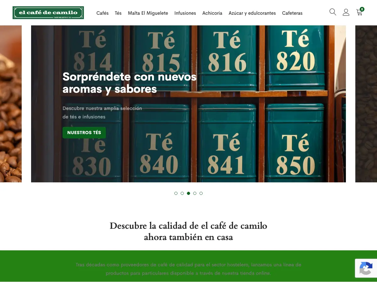 El Café de Camilo's website
