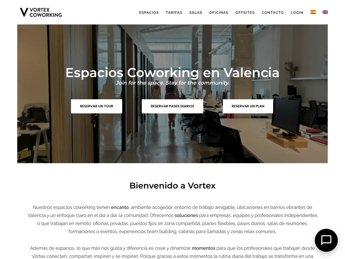 Vortex Ciencias's website