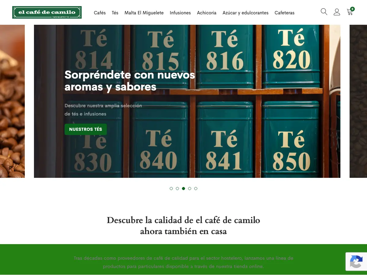El Café de Camilo's website