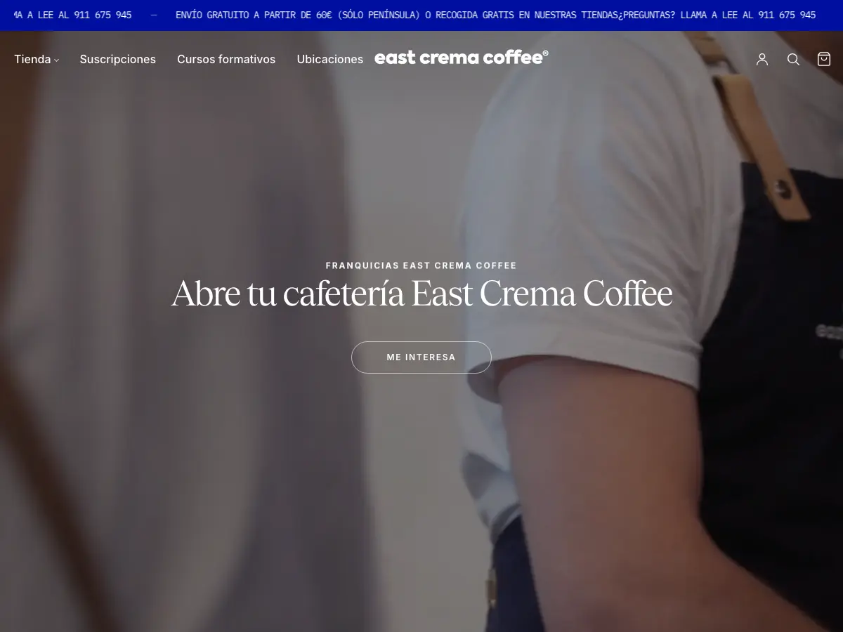 East Crema Coffee Sorni's website