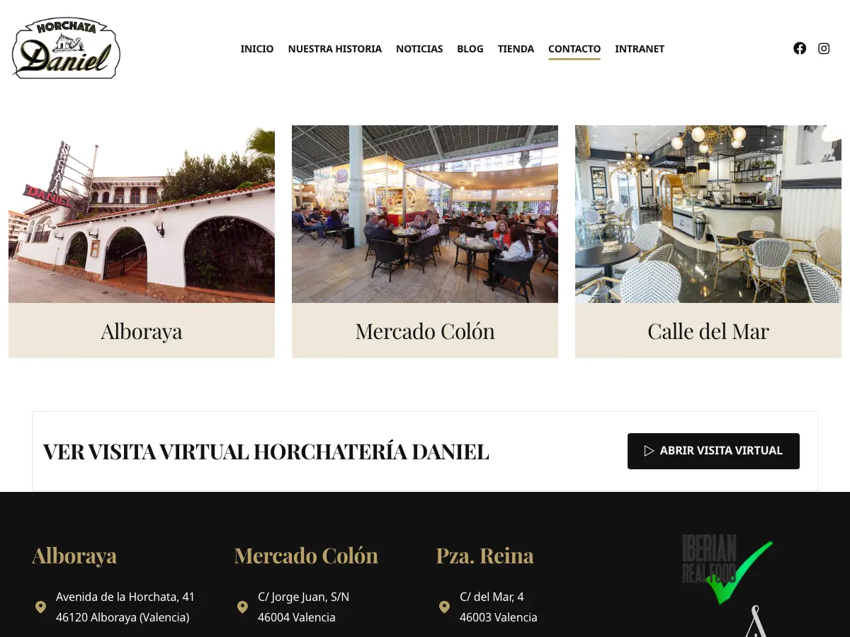Horchatería Daniel's website