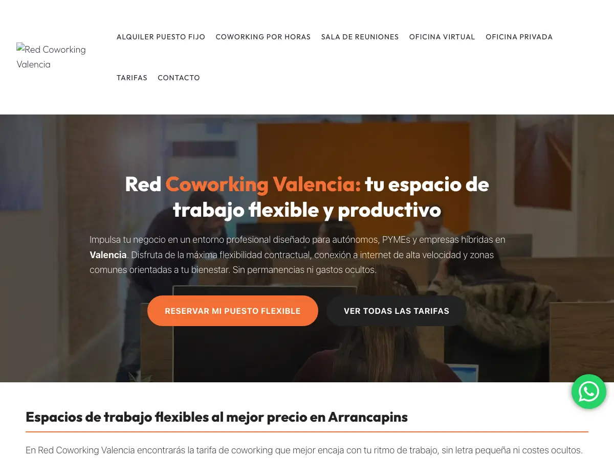 Red Coworking Valencia's website