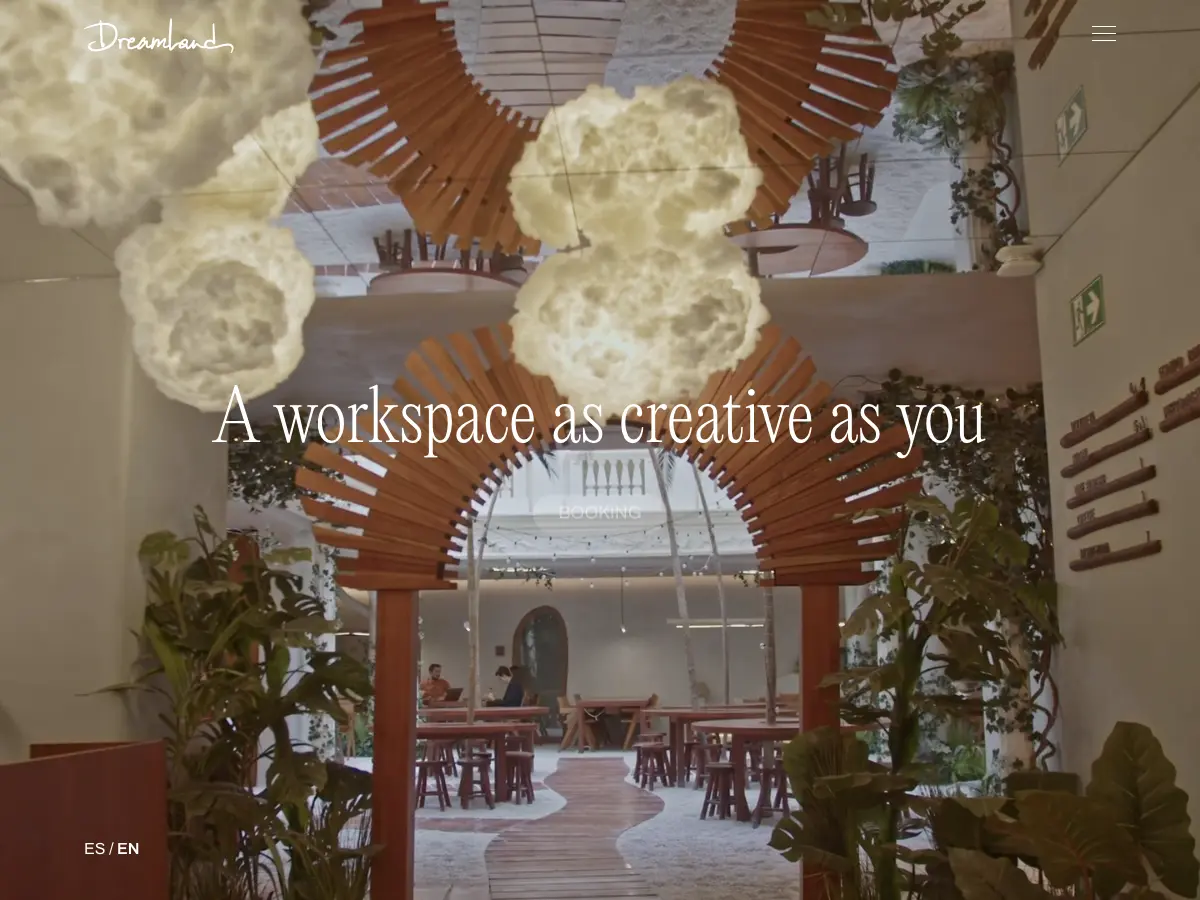 Dreamland Coworking's website