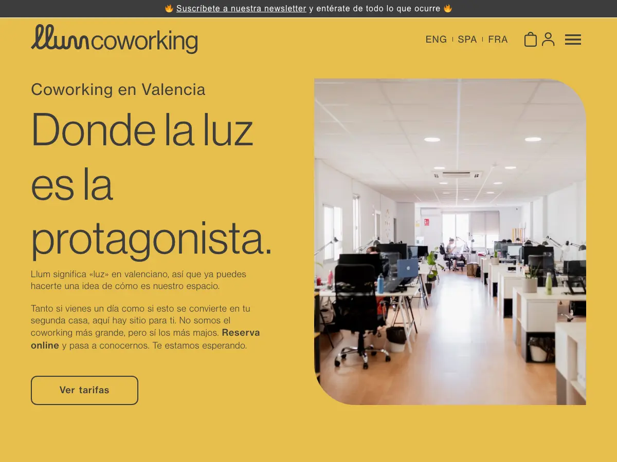 Llum Coworking Valencia's website