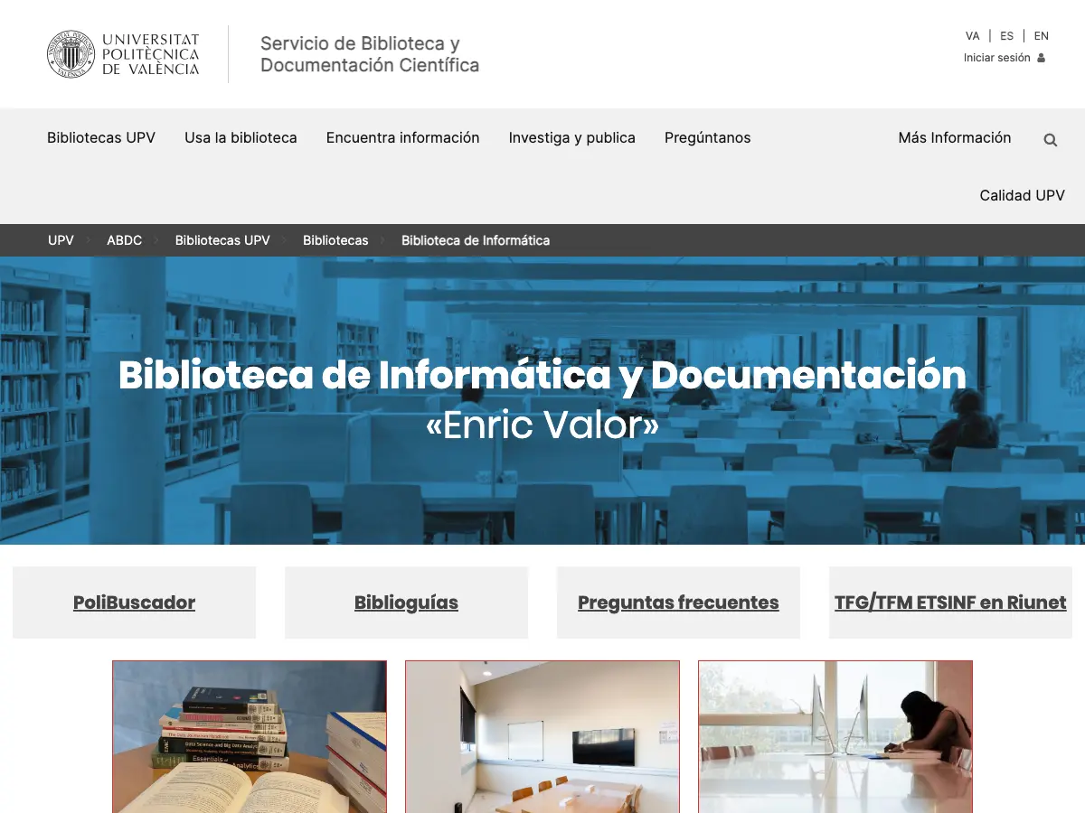 Biblioteca d'Informàtica i Documentació Enric Valor's website