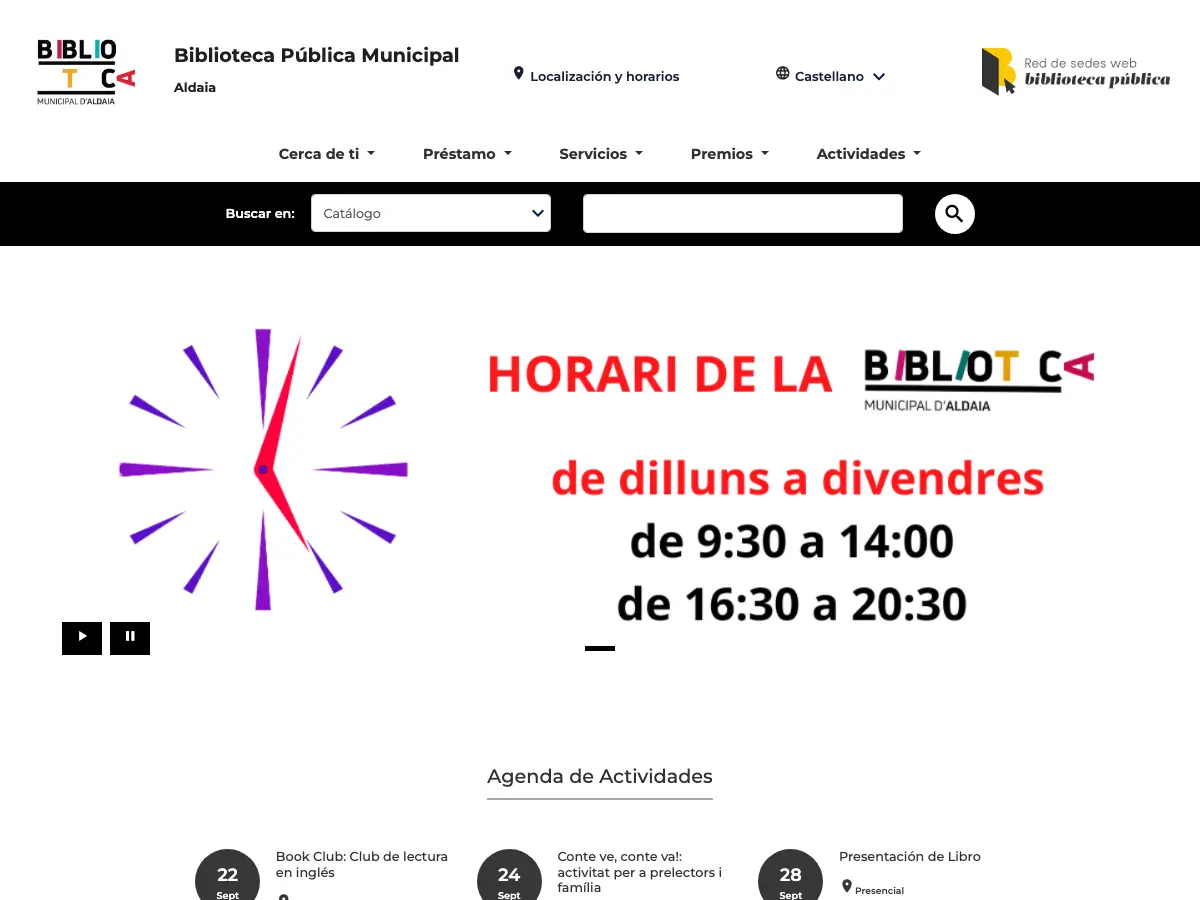 Biblioteca Pública Municipal d'Aldaia's website