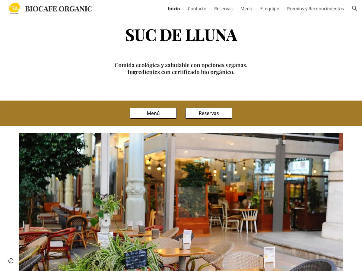 Suc de Lluna BioCafè's website