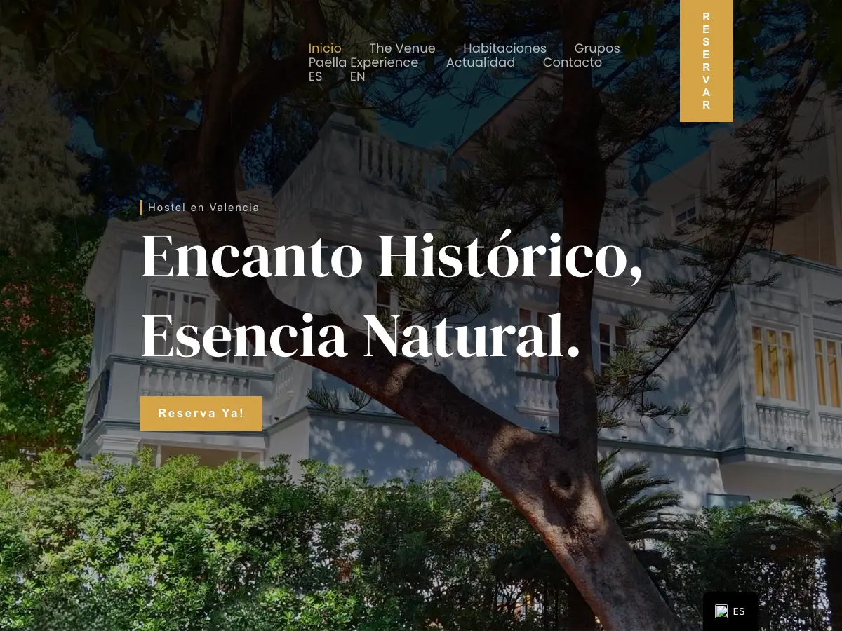 The Venue Hostel's website