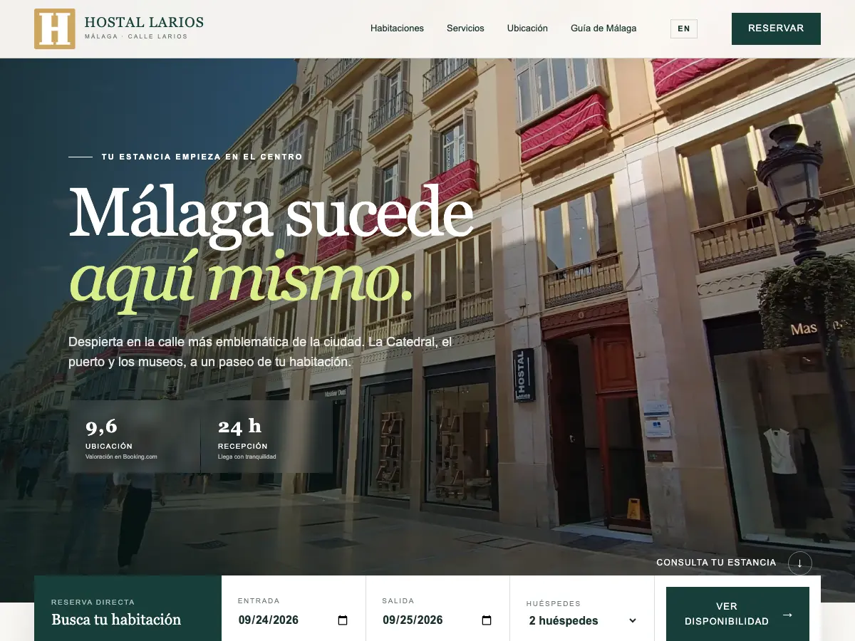 Hostal Larios's website