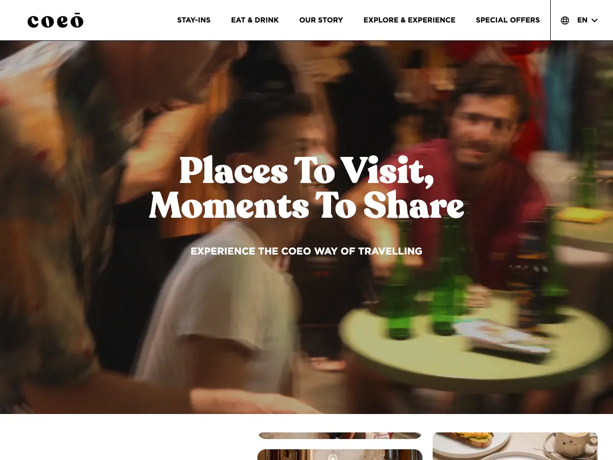 Coeo Pod Hostel's website