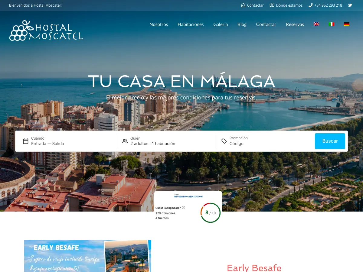 Hostal Moscatel's website