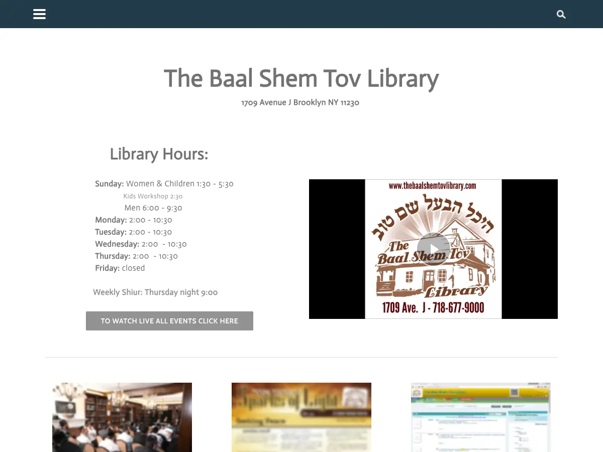 The Baal Shem Tov Library's website