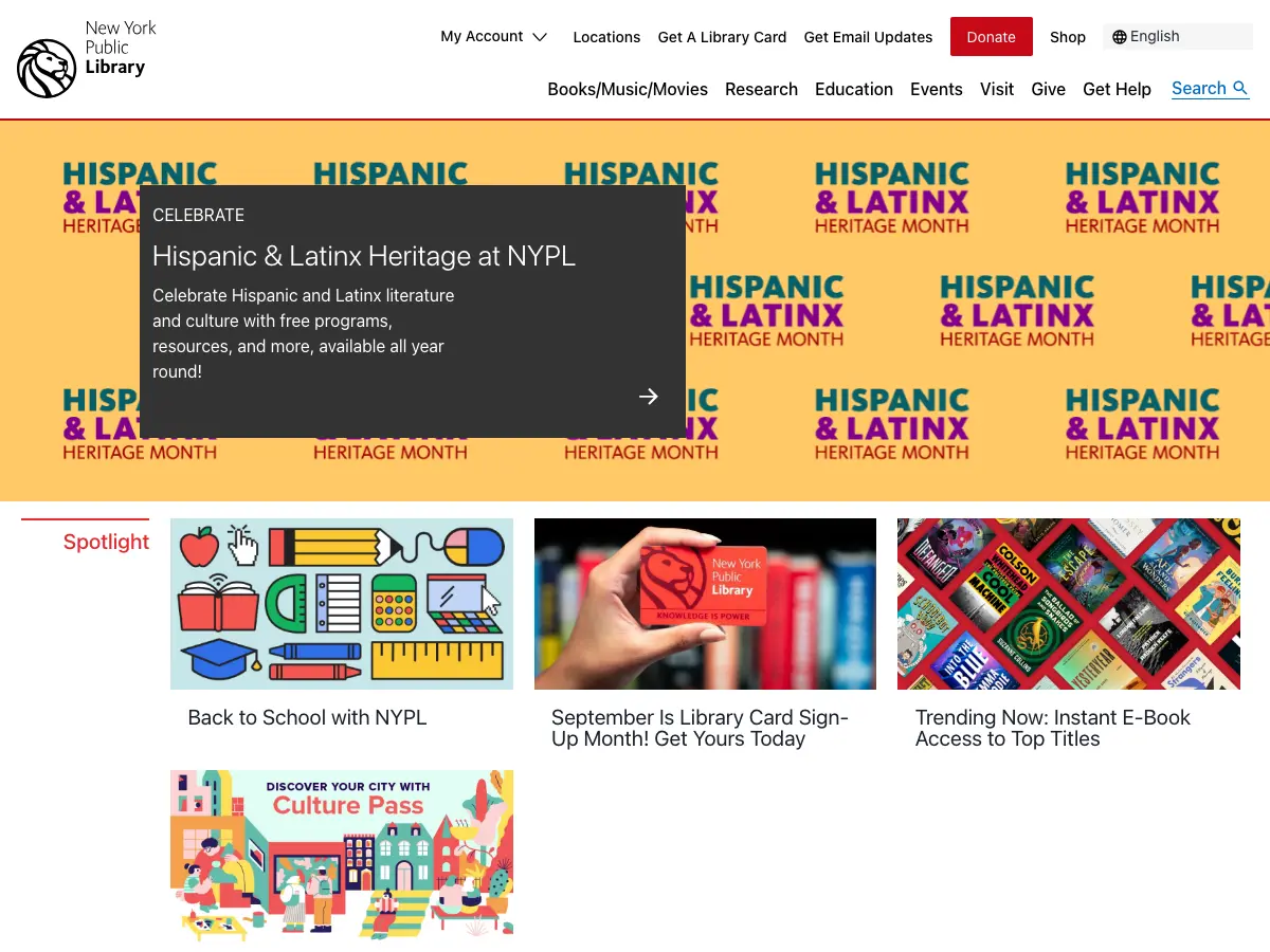 New York Public Library for the Performing Arts's website