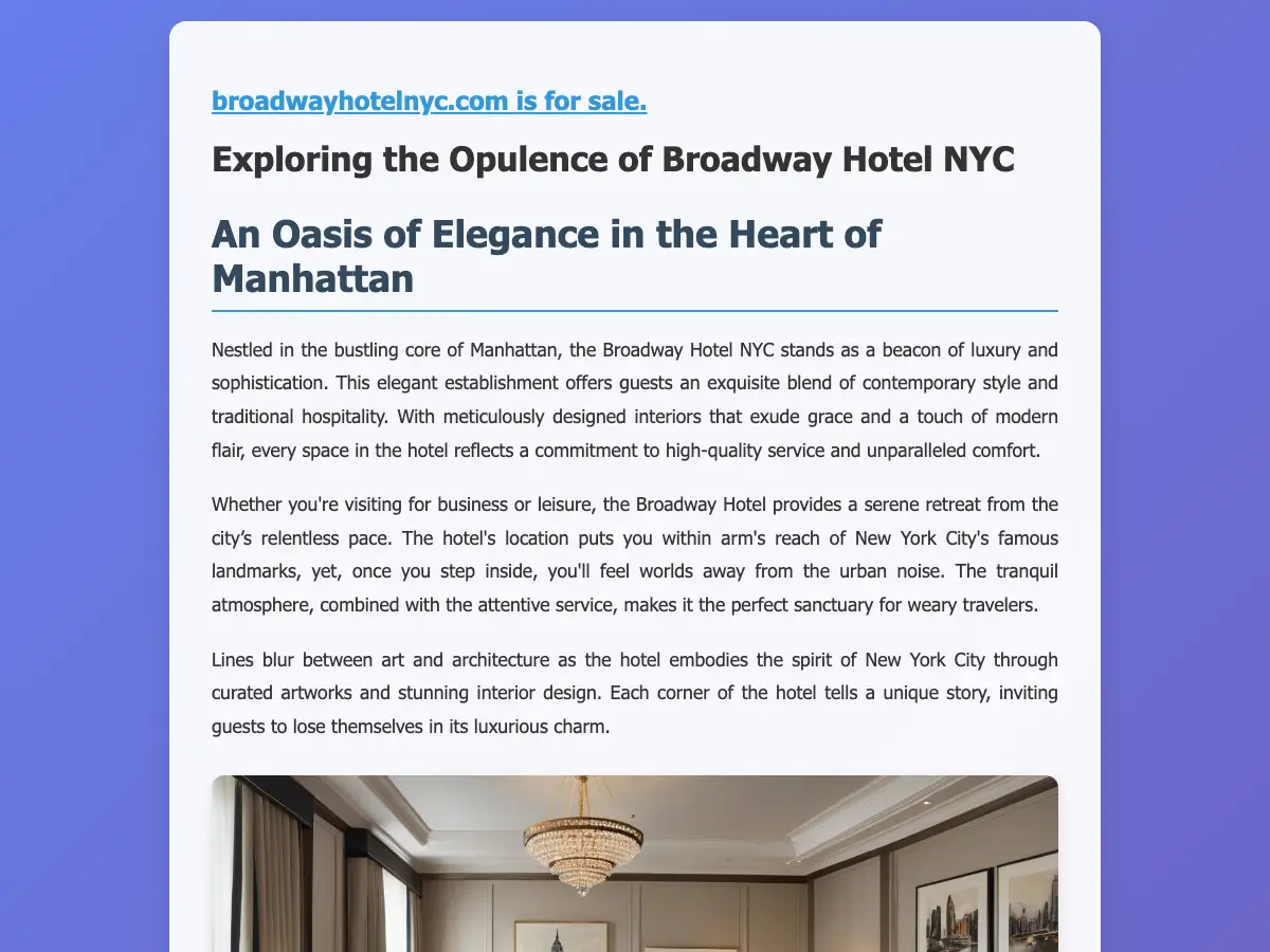 Broadway Hotel and Hostel's website