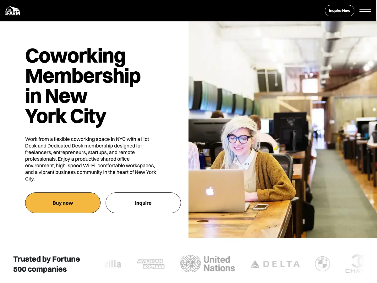 The Farm SoHo NYC - Coworking Office Space's website