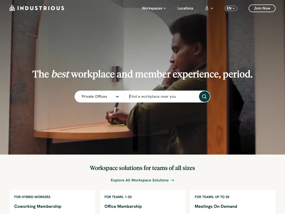Hana by Industrious's website