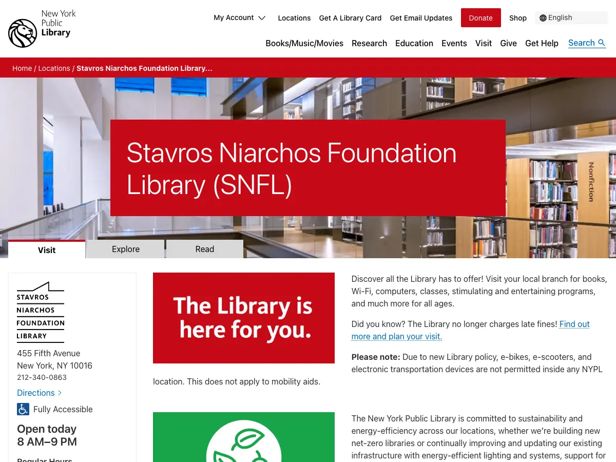 Mid-Manhattan Library Interim Location's website