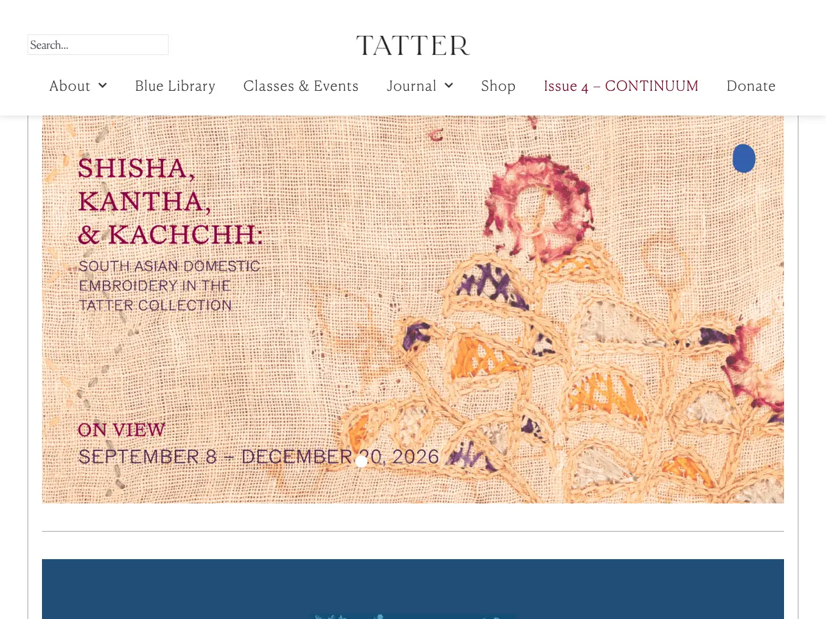 BLUE: Tatter Textile Library's website