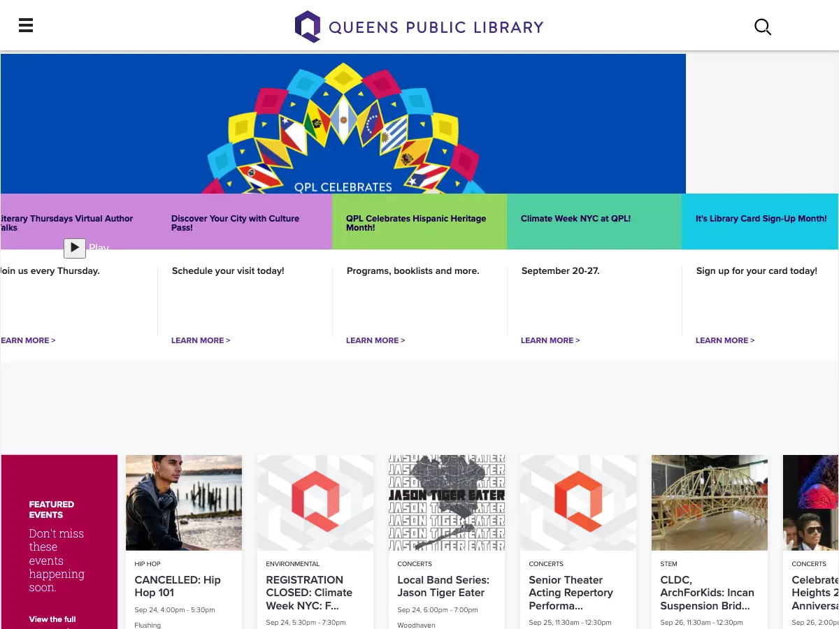 Queens Public Library Elmhurst Adult Learning Center's website