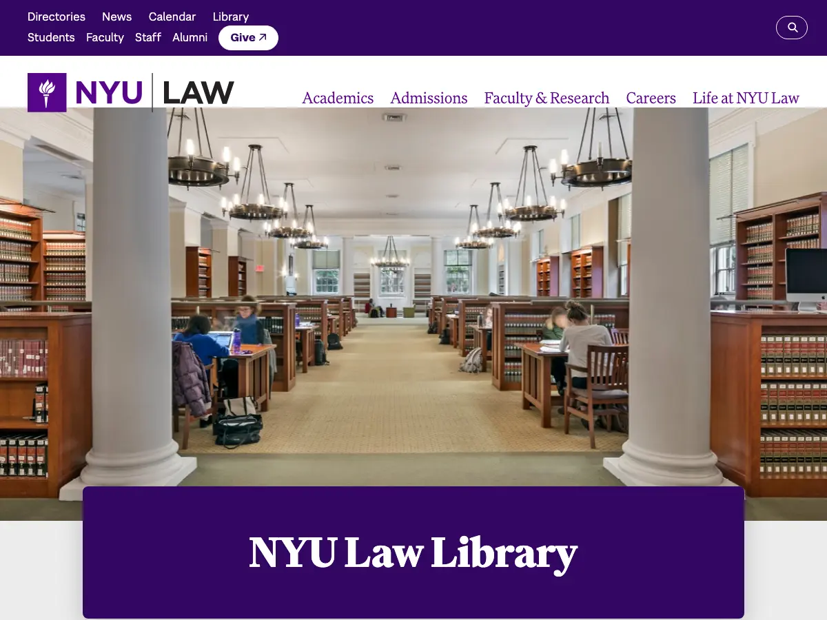 New York University Law School Library's website