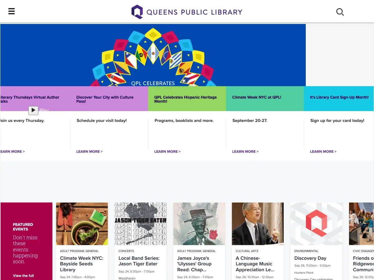 Queens Public Library at Long Island City's website