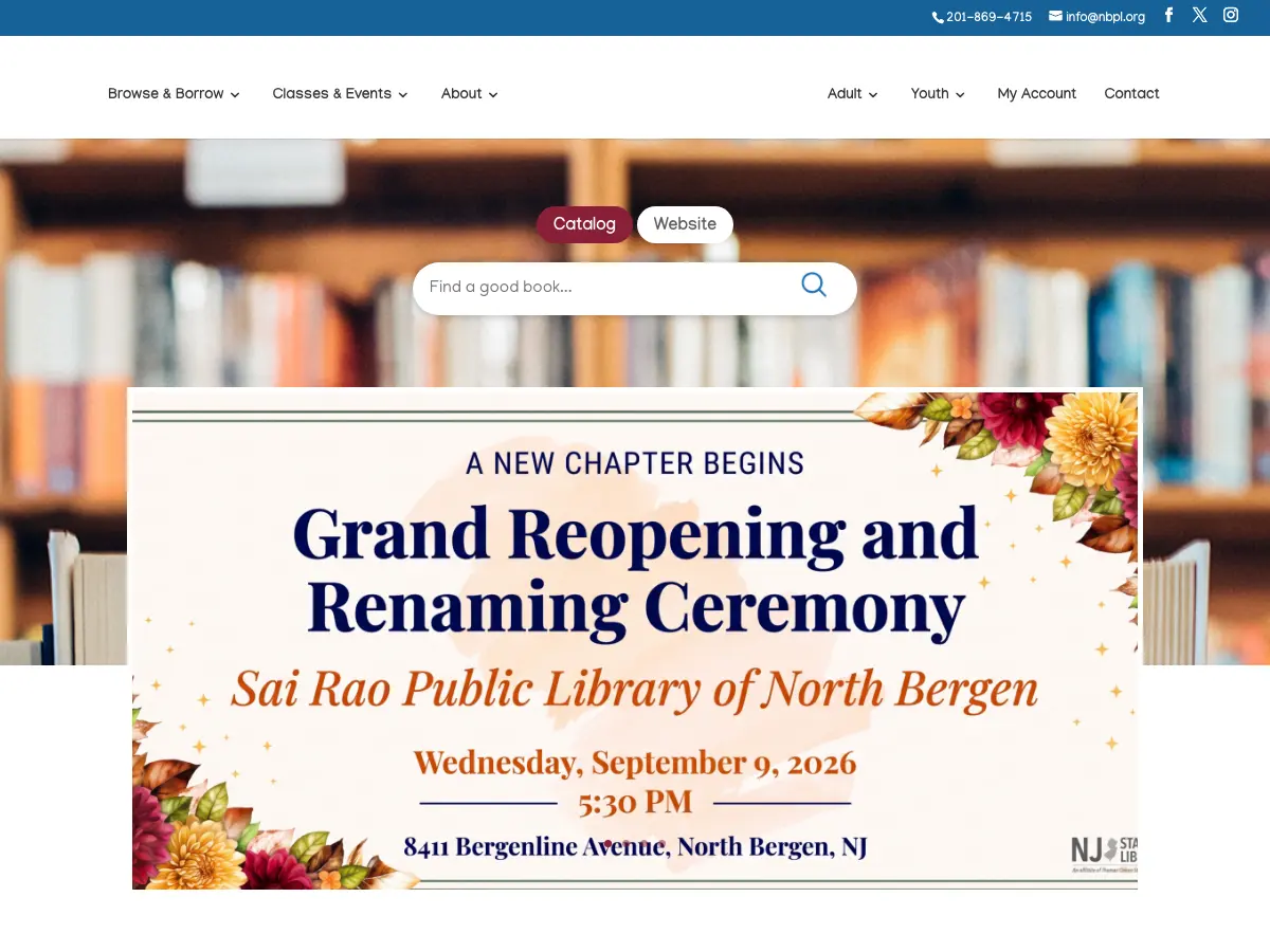 North Bergen Free Public Library's website