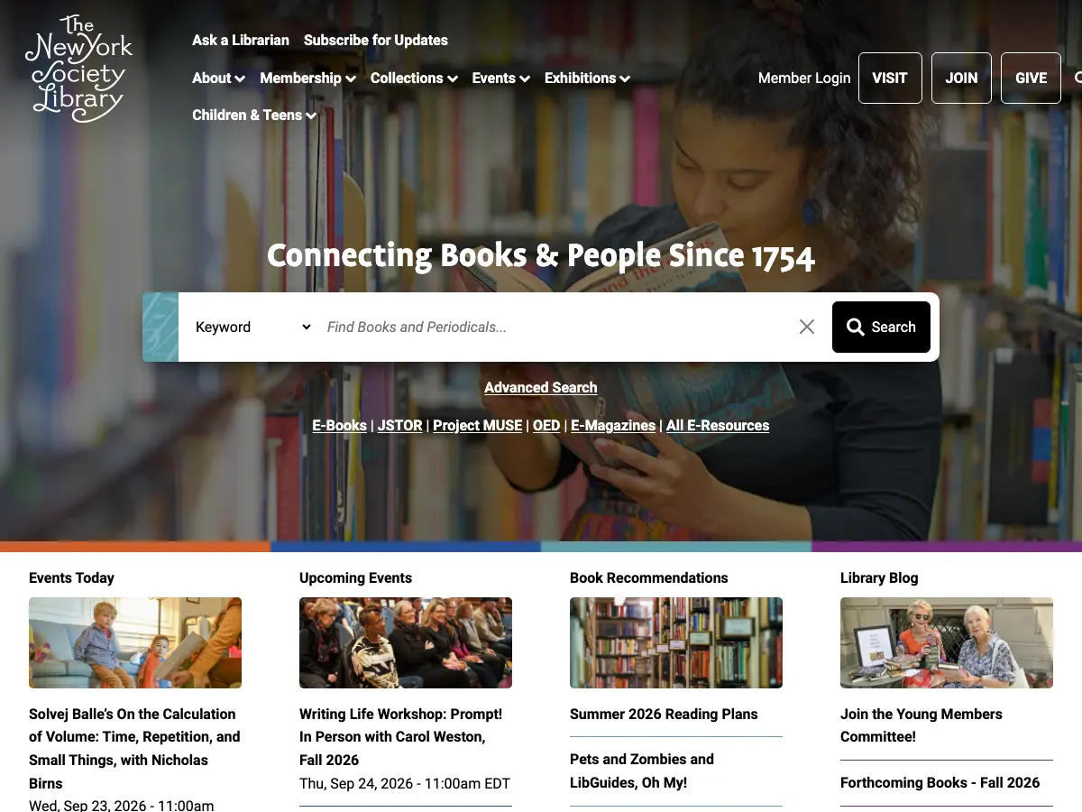 New York Society Library's website